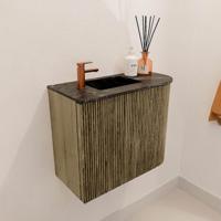 Toiletmeubel Mondiaz Joya Dlux | 51.6 cm | Meubelkleur Dusk | Faye wastafel Lava Wasbak Links | 1 kraangat