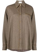 Bally houndstooth-pattern oversized shirt - Marron