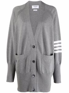 Thom Browne cardigan à détail 4 bandes signature - Gris