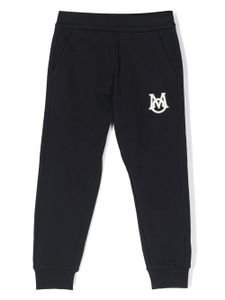 Moncler Enfant pantalon de jogging à patch logo - Bleu