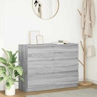 Dressoir 100x35x76 cm bewerkt hout grijs sonoma eikenkleurig