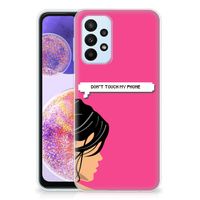 Samsung Galaxy A23 Silicone-hoesje Woman Don't Touch My Phone