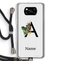 Charcoal Flora: Xiaomi Poco X3 NFC Transparant Hoesje met koord
