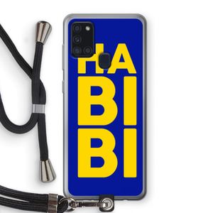 Habibi Blue: Samsung Galaxy A21s Transparant Hoesje met koord
