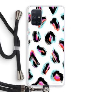 Cheetah color: Samsung Galaxy A71 Transparant Hoesje met koord