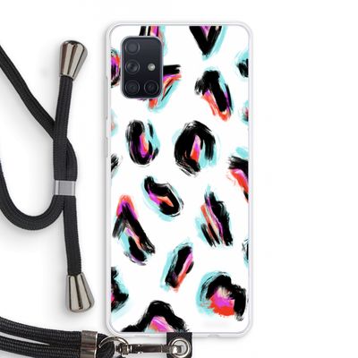 Cheetah color: Samsung Galaxy A71 Transparant Hoesje met koord