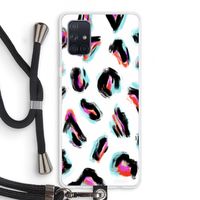 Cheetah color: Samsung Galaxy A71 Transparant Hoesje met koord