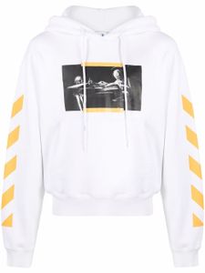 Off-White hoodie Caravaggio à rayures Diag - Blanc