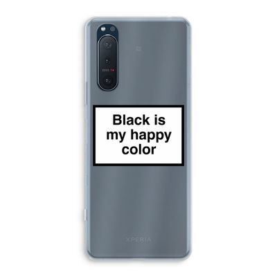 Black is my happy color: Sony Xperia 5 II Transparant Hoesje