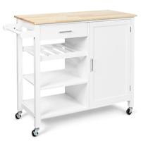 Verrijdbare Keukentrolley Verrijdbaar Keukeneiland met Lade 100 x 48 x 90 cm Wit