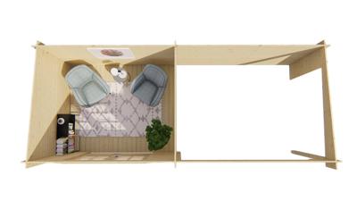 Blokhut - Tuinhuis Freddy | 28 mm | vuren honinggeel geïmpregneerd