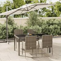5-delige Tuinset met kussens poly rattan grijs