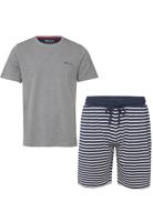 Phil & Co Phil & Co Heren Shortama Korte Pyjama Katoen Grijs