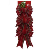 Kerst ornamenten strikken - 3x st - donkerrood - 15 x 24 cm - strikjes/kerststrikjes
