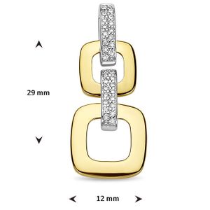 Hanger Schakelmotief geelgoud-diamant 0,14 ct H si 12 x 29 mm