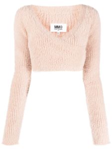 MM6 Maison Margiela haut en maille à coupe crop - Rose