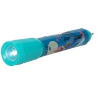 Disney Frozen kinder zaklamp/leeslamp met pen - blauw - kunststof - 12 x 2 cm - thumbnail