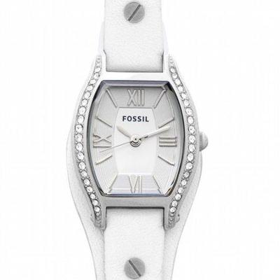 Fossil Molly wit lederen quartzhorloge ES3288