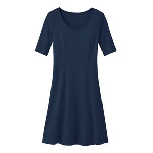 Jersey jurk van bio-katoen, nachtblauw Maat: 46