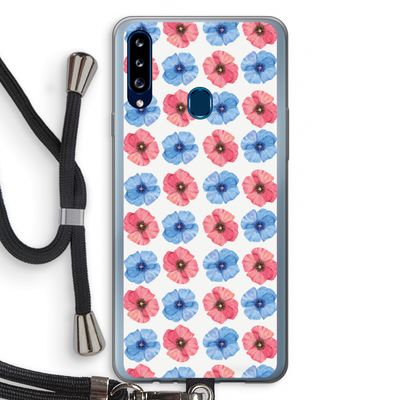 Klaproosjes: Samsung Galaxy A20s Transparant Hoesje met koord