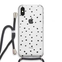 Kleine kattenkopjes: iPhone XS Transparant Hoesje met koord