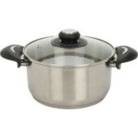 Kookpan klein model met glazen deksel - RVS - 2.7 liter - D20 x H10.5 cm