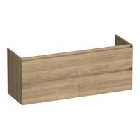 Brauer Inspire - Onderkast - 140 cm - met 4 Softclose Lades Greeploos en 2 Sifon Uitsparingen - Sunlit