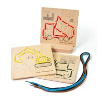 Bigjigs houten rijgpuzzel op nummer constructie, 8dlg.