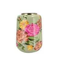 Vaas Flower Bouquet - lichtgroen - metaal - 33 x 32 x 40 cm - bloemenvaas