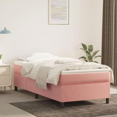 Bedframe fluweel roze 90x190 cm