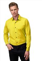 ItalianStyle - Herenoverhemd - Katoen - Slimfitmodel - Geel