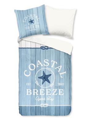 Good Morning Dekbedovertrek "Houten planken/ maritiem" - Blauw - (155x220 cm) - Katoen