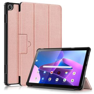 Lunso - Lenovo Tab M10 Gen 3 (3e generatie) - Tri-Fold Bookcase hoes - Rose Goud
