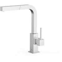 Keukenkraan Tres Cuadro | Opbouw | 360° Draaibaar | Uitrekbare sproeier | Mengkraan | 1-hendel | Vierkant | Chroom