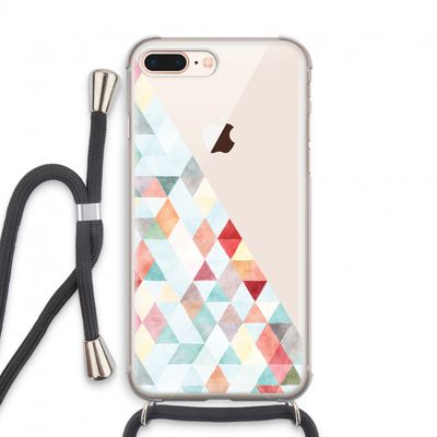 Gekleurde driehoekjes pastel: iPhone 7 PLUS Transparant Hoesje met koord