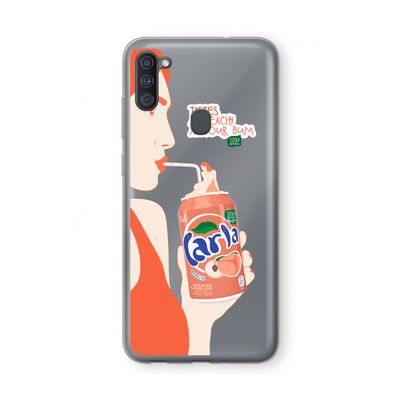 Peach please!: Samsung Galaxy A11 Transparant Hoesje