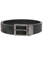 Burberry reversible check-print leather belt - Gris