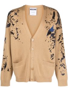 Moschino cardigan à effet taches de peinture - Marron