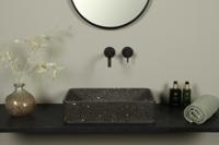 Terrazzo Waschbecken, dunkel terrazzo, rechteckig 50*32,5*12 cm TRZ-504dt