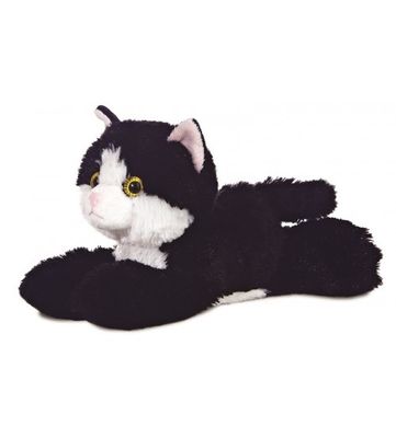 Aurora Knuffel Mini Flopsie maynard zwart-wit kat 20,5 cm