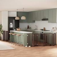 Hondenhek inklapbaar 15 panelen 750 cm populierenhout bruin