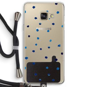 Blauwe stippen: Samsung Galaxy A3 (2016) Transparant Hoesje met koord
