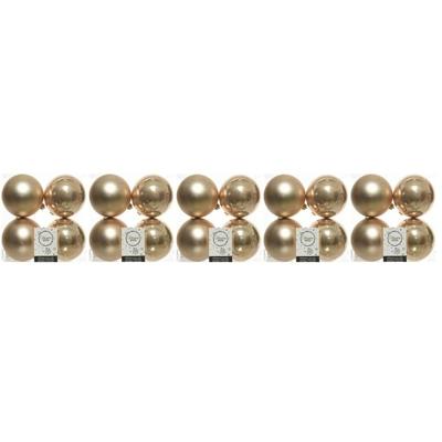 Decoris Kerstballen - 20x st - donker parel/champagne - D10 cm - kunststof - kerstversiering Decoris Kerstballen - 20x st - donker parel/champagne - D10 cm - kunststof - kerstversiering