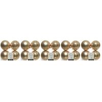Decoris Kerstballen - 20x st - donker parel/champagne - D10 cm - kunststof - kerstversiering Decoris Kerstballen - 20x st - donker parel/champagne - D10 cm - kunststof - kerstversiering