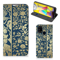 Samsung Galaxy M31 Smart Cover Beige Flowers - thumbnail