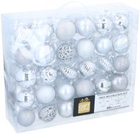 Kerstballen Zilver 60 stuks - thumbnail