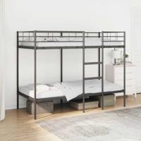Stapelbed zonder matras 90x190 cm staal zwart