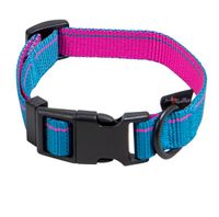 Hondenhalsband Nylon blauw Stripe M