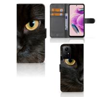 Xiaomi Redmi Note 12S | Telefoonhoesje | Met pasjeshouder | Zwarte Kat - thumbnail