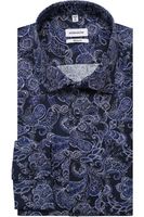 Seidensticker Regular Fit Overhemd donkerblauw, Motief - thumbnail